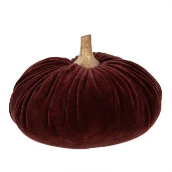 Vínová sametová dekorace dýně Pumpkin XL - Ø 20*14 cm  65414