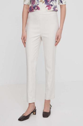 Kalhoty Lauren Ralph Lauren dámské, béžová barva, přiléhavé, high waist, 200932960