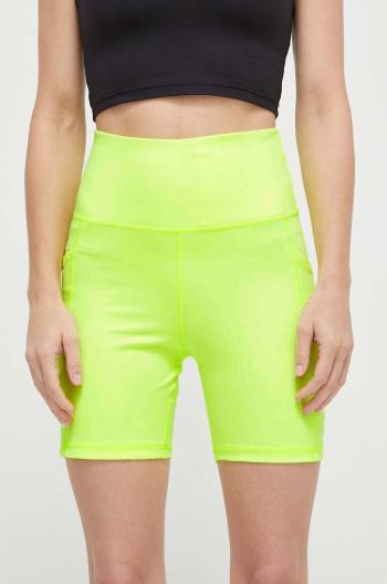 Kraťasy Dkny dámské, žlutá barva, hladké, high waist, DP2S5088