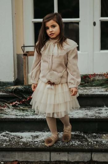 Dětská sukně Donsje Mirre Skirt béžová barva, mini, áčková, 4087700