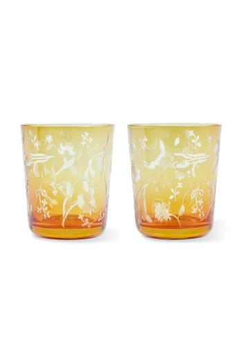 Pols Potten pohár szett scattered flower 8 x 9 cm 2 db narancssárga