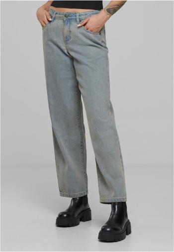 Urban Classics Ladies Mid Waist 90´s Jeans new light blue dirty washed - 36
