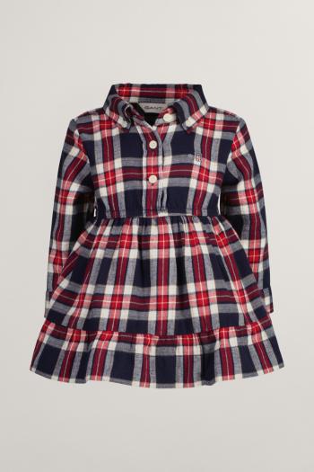 ŠATY GANT CHECKED FLANNEL BD SHIRT DRESS EVENING BLUE