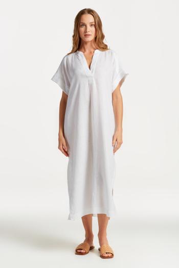 ŠATY GANT RELAXED SS LINEN CAFTAN WHITE