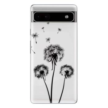 Odolné silikonové pouzdro iSaprio - Three Dandelions - black - Google Pixel 6a 5G