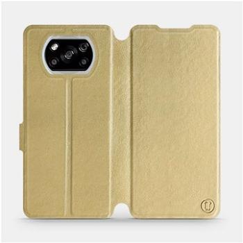 Flipové pouzdro na mobil Xiaomi POCO X3 NFC v provedení  Gold&Gray s šedým vnitřkem (5903516392230)