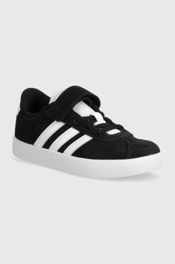 Dětské semišové sneakers boty adidas VL COURT 3.0 EL C černá barva