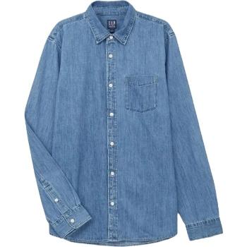 GAP V-LS DENIM Pánská džínová košile, modrá, velikost