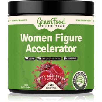 GreenFood Nutrition Women Figure Accelerator prášok na podporu spaľovania tukov príchuť Juicy Raspberry 240 g