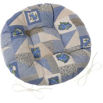 Bellatex EMA kulatý prošívaný - průměr 40 cm - patchwork modrý (7435)