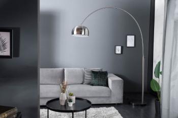 Stojací lampa BANGUI 170 - 210 cm Dekorhome Stříbrná / černá