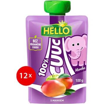 HELLO CUUC 100% ovocná kapsička s mangem 12× 100 g (8590014639171)