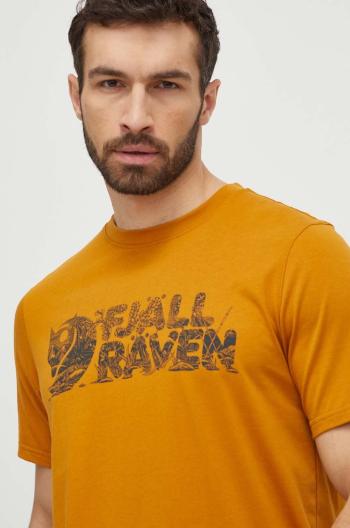 Tričko Fjallraven Lush Logo T-shirt žlutá barva, s potiskem, F12600219