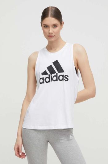 Bavlněný top adidas H10199 bílá barva, H10199