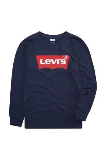 Dětské tričko s dlouhým rukávem Levi's tmavomodrá barva, s potiskem