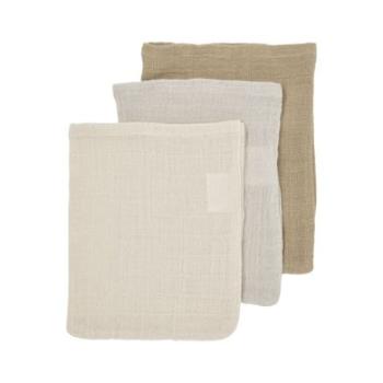 Meyco sand Prací rukavice 3-pack2-pack soft /greige/taupe 20 x 17 cm