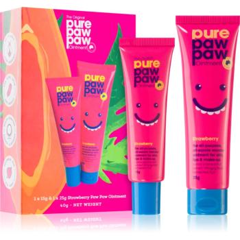 Pure Paw Paw Strawberry balzám na rty a suchá místa dárková sada