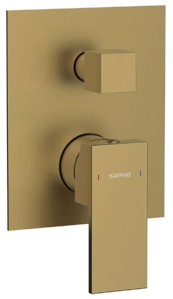 SAPHO CUBEMIX podomítková sprchová baterie, 2 výstupy, zlato mat CM042GB