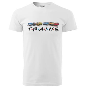 Tričko Trains (Velikost: 2XL, Typ: pro muže, Barva trička: Bílá)