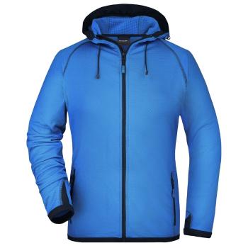 James & Nicholson Dámská sportovní mikina na zip JN570 - Aqua / tmavě modrá | XL