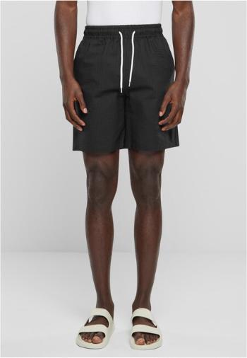 Urban Classics Basic Seersucker Shorts black - S