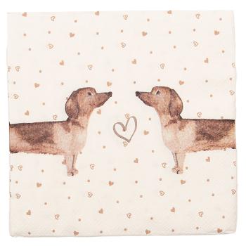 Papírové ubrousky s jezevčíky Dachshund Love - 33*33 cm (20ks) DHL73