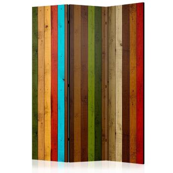 Paraván Wooden rainbow Dekorhome 135x172 cm (3-dílný)