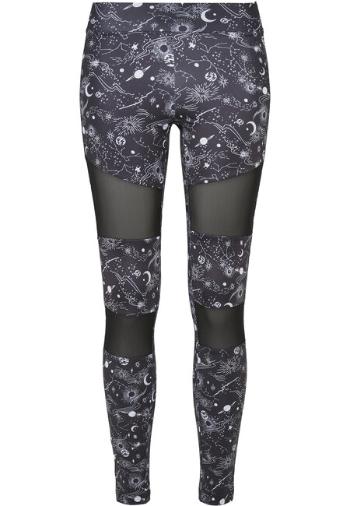 Urban Classics Ladies Tech Mesh AOP Leggings blackuniverse - L