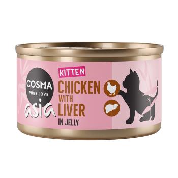 Cosma Asia Kitten aszpikban gazdaságos csomag 24 x 85 g - Csirke & csirkemáj