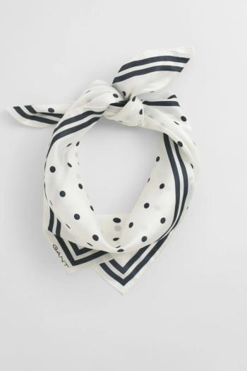 ŠÁTEK GANT DOT PRINT SILK SCARF EGGSHELL