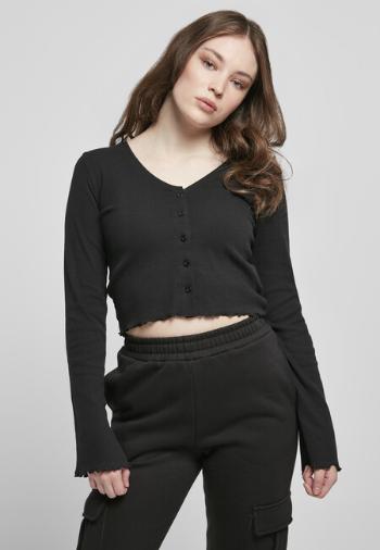 Urban Classics Ladies Cropped Rib Cardigan black - XL