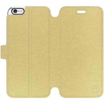 Flip pouzdro na mobil Apple iPhone 6 / iPhone 6s v provedení  Gold&Gray s šedým vnitřkem (5903226012824)