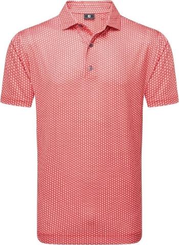Footjoy Houndstooth Geo Lisle Mens Hibiscus M Polo košile