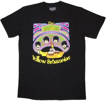 The Beatles Tričko Yellow Submarine Heads in Circles v2 Unisex Black S