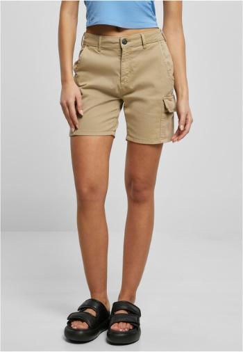 Urban Classics Ladies High Waist Cargo Shorts unionbeige - 34