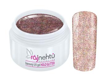 Ráj nehtů Barevný UV gel HOLO GLITTER 5 ml - Red