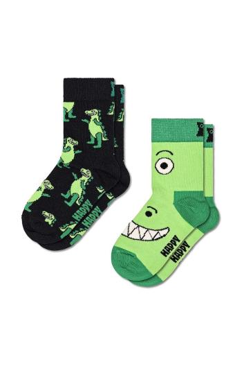 Dětské ponožky Happy Socks Kids Dino Socks 2-pack zelená barva