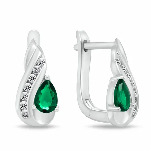 Brilio Silver Visací stříbrné náušnice s kubickými zirkony EA1195WG