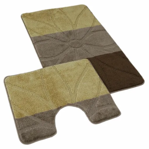 Kvalitex Sada koupelnových předložek Helga hnědá, 60 x 100 cm, 60 x 50 cm