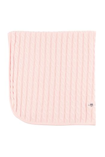 DEKA GANT COTTON CABLE SHIELD BLANKET CRYSTAL PINK