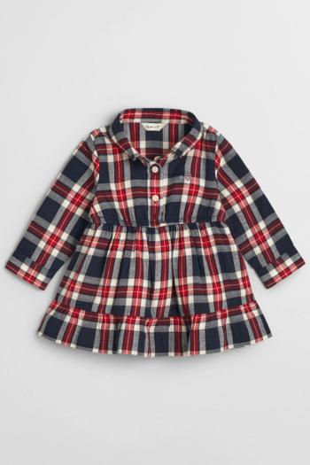 ŠATY GANT CHECKED FLANNEL BD SHIRT DRESS EVENING BLUE