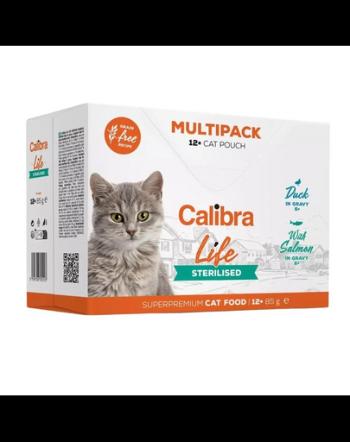 CALIBRA Cat Life Pouches Sterilised Multipack in gravy 12x85 g mix plicuri pentru pisici sterilizate, 2 arome