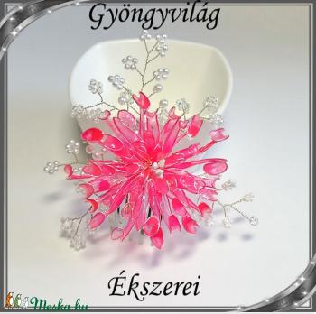 Egyedi, alkalmi hajdísz dip art technikával SHD 02-1 scarlet