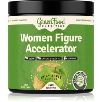 GreenFood Nutrition Women Figure Accelerator prášek pro podporu spalování tuků příchuť Juicy Apple 240 g