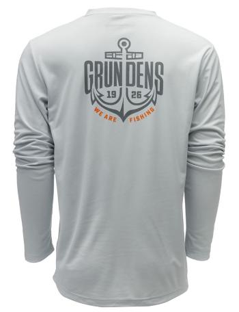 Grundéns funkční uv triko logo anchor ls tech tee grey mist - xxl