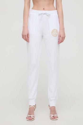 Bavlněné tepláky Versace Jeans Couture bílá barva, 76HAAT02 CF01T