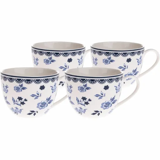 4dílná sada porcelánových šálků Floral, 90 ml
