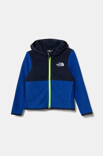 Dětská fleecová mikina The North Face GLACIER F/Z HOODIE modrá barva, s kapucí, NF0A8B18CZ61