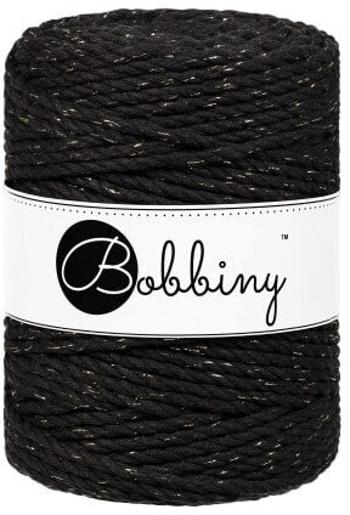 Bobbiny 3PLY Macrame Rope 5 mm 100 m Golden Black Šňůra