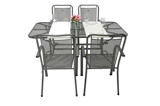 DEOKORK Zahradní kovová sestava SAVANA I. 1+4 Stůl obdelníkový 145x90 cm